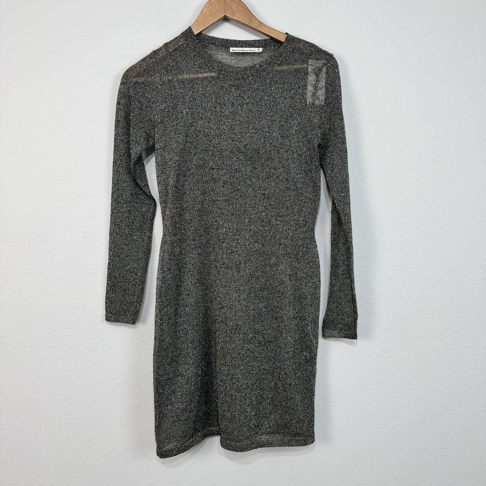 Abercrombie‎ & Fitch 2 Piece Dress Set Women's Small P Black Gold Metallic Sheer